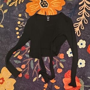 Windsor Black Tie-Front Cardigan